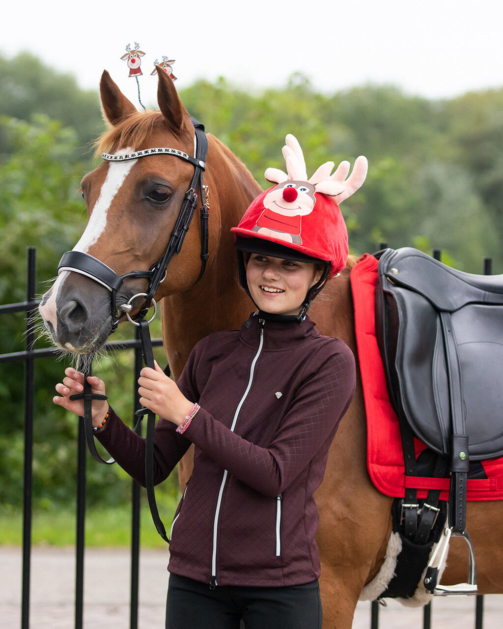 QHP Helmet Cover Christmas
