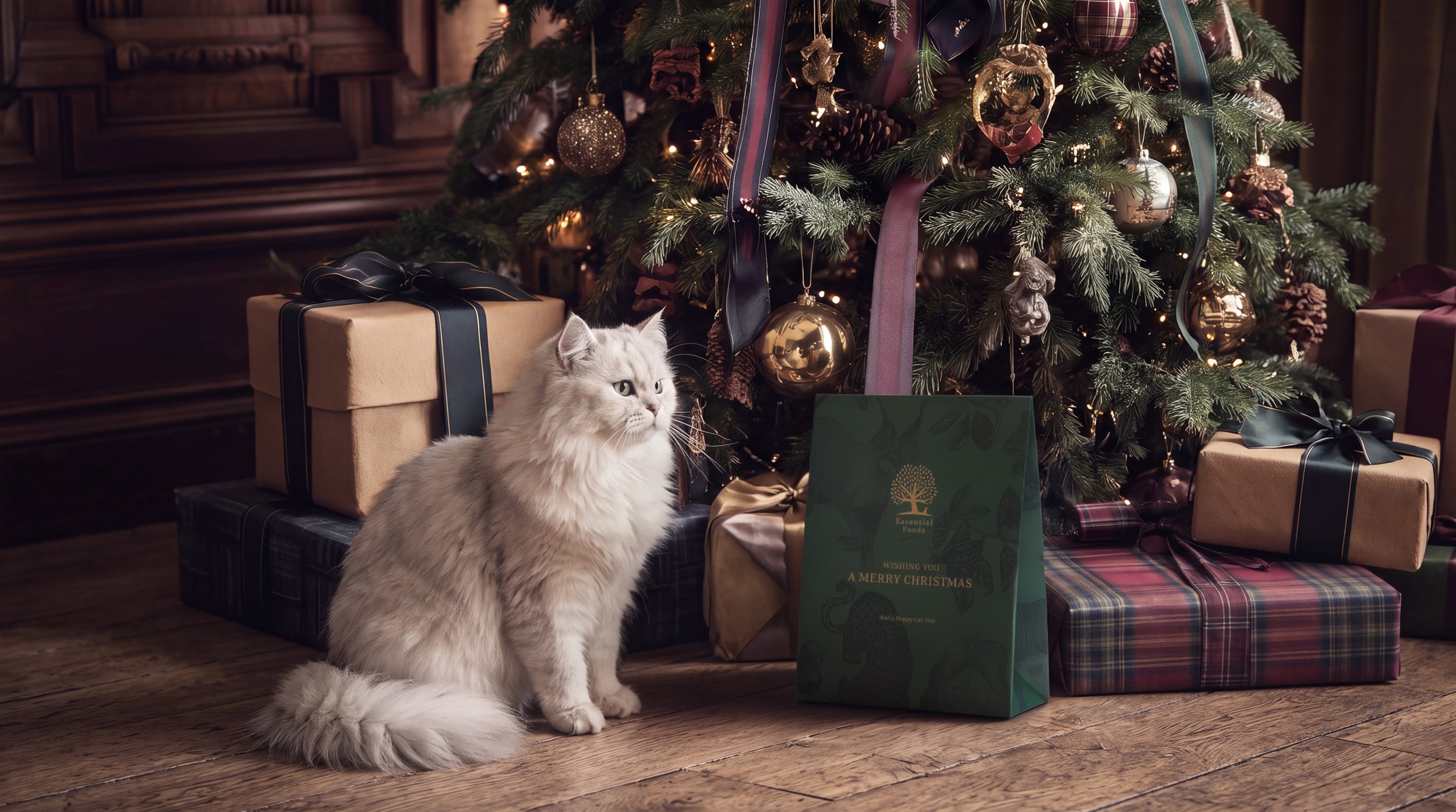 ESSENTIAL FOODS Christmas Cat Present