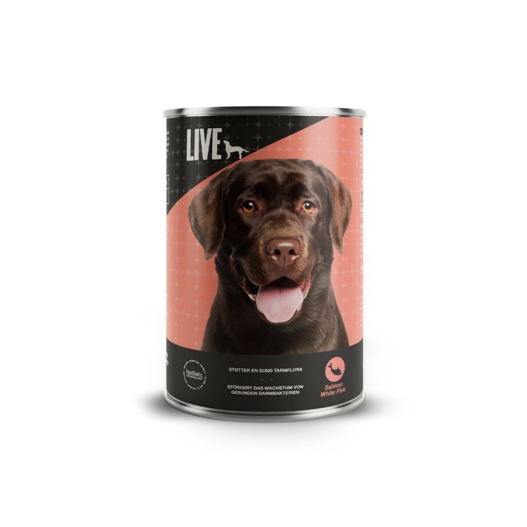 LIVE Dog Vådfoder Laks &amp; Hvidfisk 395 g