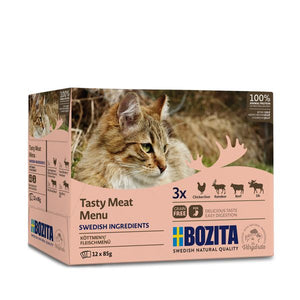 Bozita vådfoder til kat, KORNFRIT - multibox (kød)