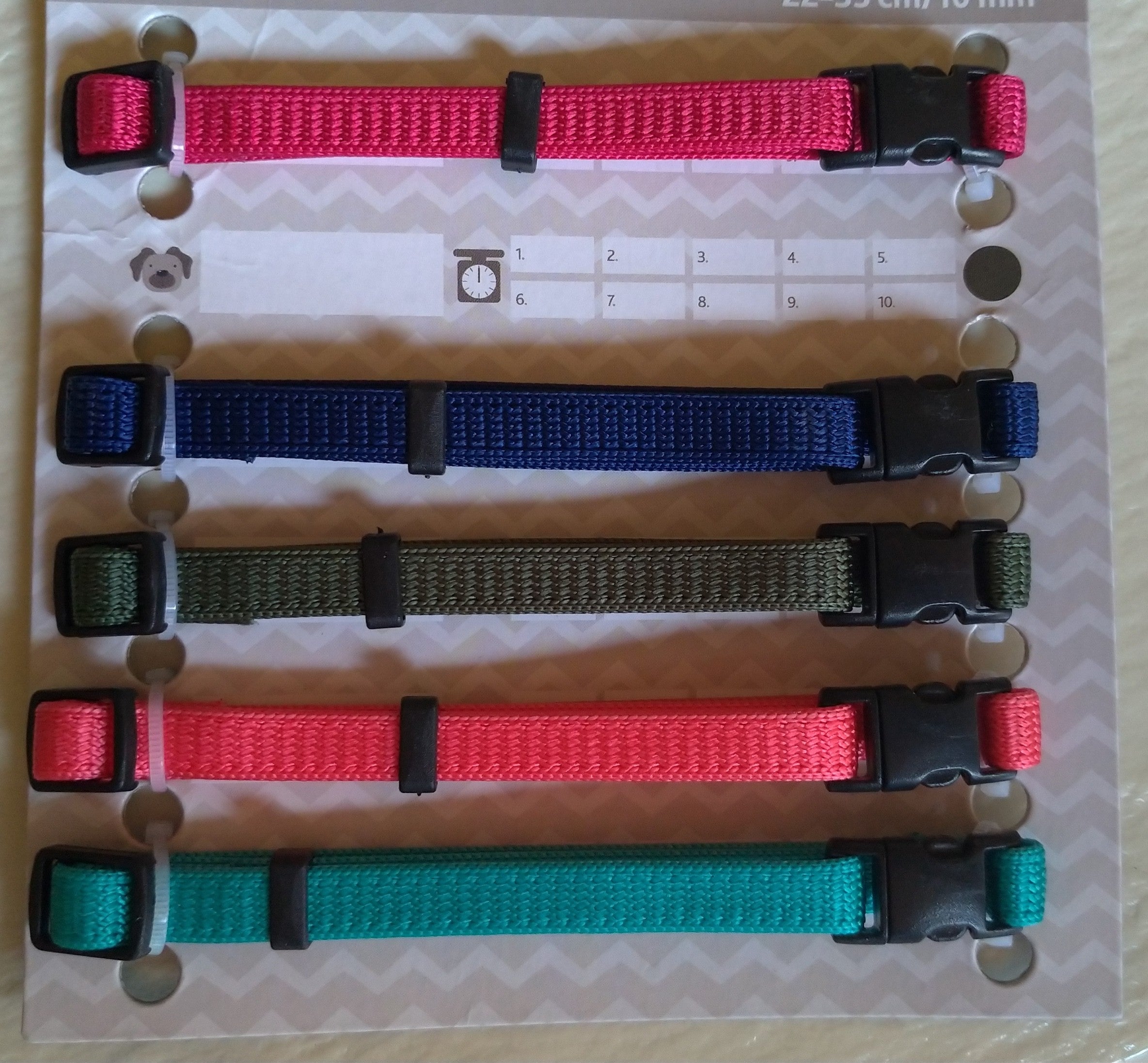 Hvalpehalsbånd - SÆT med 6 farver