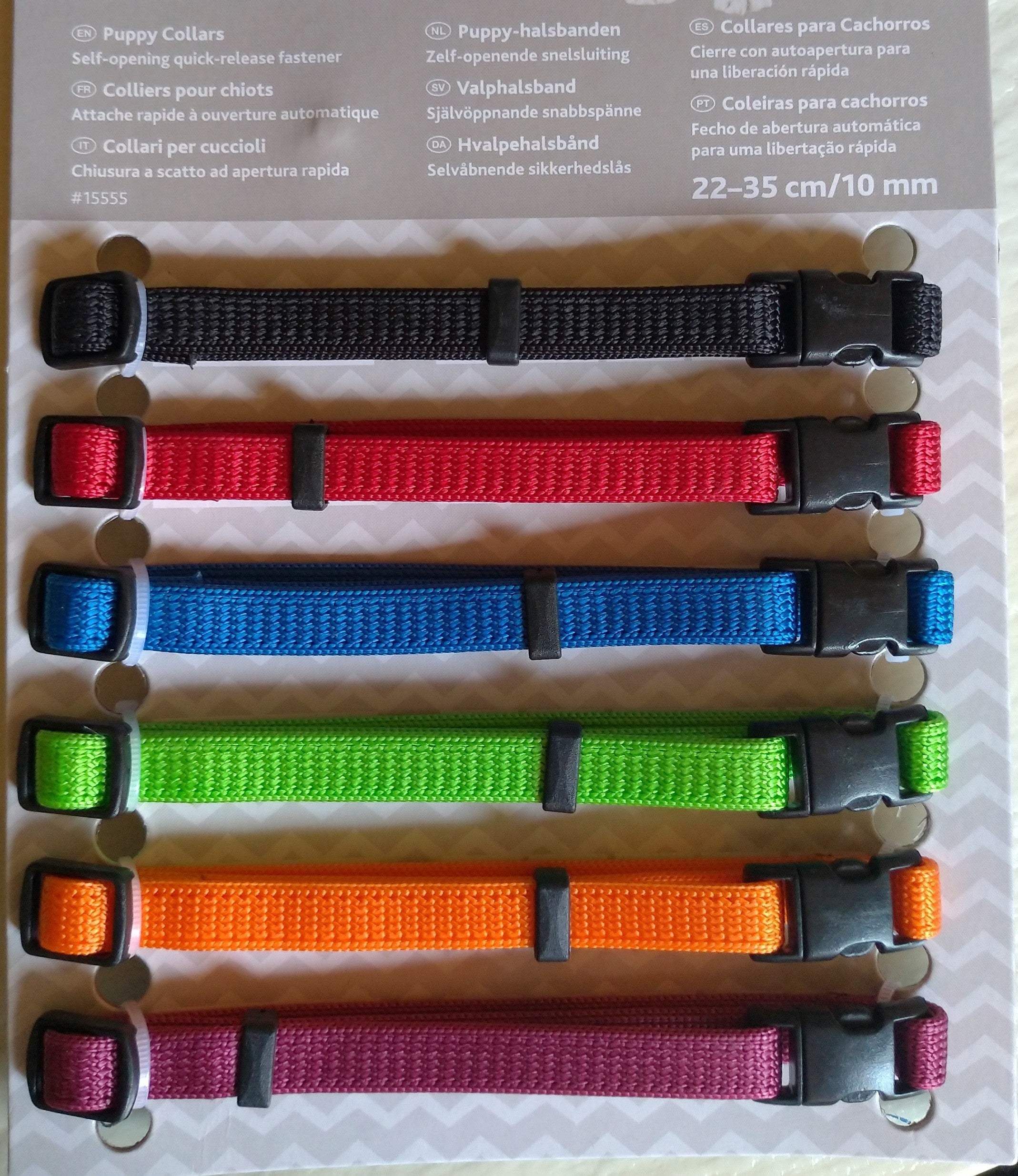 Hvalpehalsbånd - SÆT med 6 farver