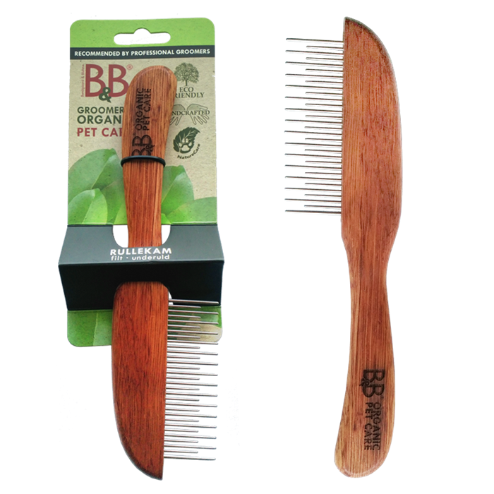 B&B rullekam til hunde pelspleje til store små hunde pelsbørste  fjern underpels på hund kam